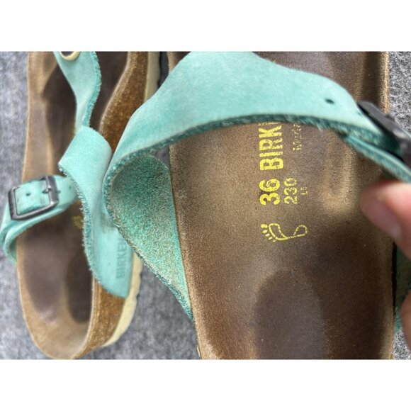Birkenstock Gizeh Sandals Womens Size 36 Green Suede Thong Toe Post EU 36 - Picture 5 of 8